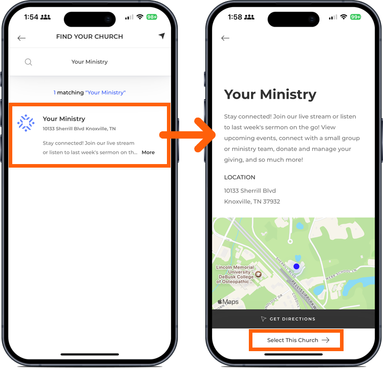 Mobile App Church Search and Selection Flow.png